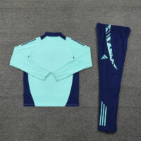 24-25 Manud light blue with navy blue half zipper training tracksuit