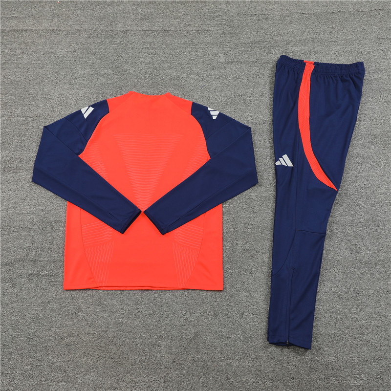 003-191 24-25 Manud orange with navy blue pullover training tracksuit