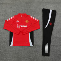 003-192 24-25 Manud red with black half zipper training tracksuit