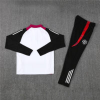 003-193 24-25 Manud white with red and black stripe half zipper sweater tracksuit