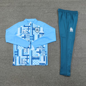 24-25 Marseille camo light blue half zipper training tracksuit - Image 3