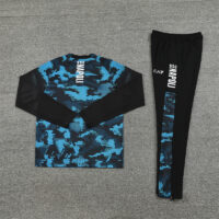 24-25 Napoli black with blue half zipper training tracksuit