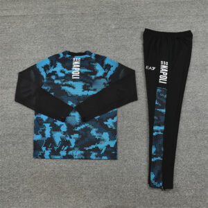 24-25 Napoli black with blue half zipper training tracksuit - Image 3