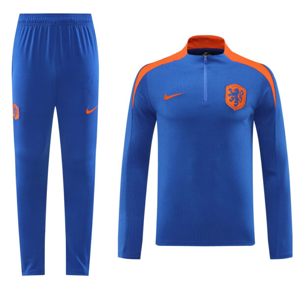 24-25 Netherlands color blue with orange half zipper training tracksuit - Image 3