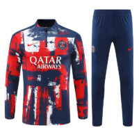 24-25 PS G camouflage navy blue with red half zipper training tracksuit