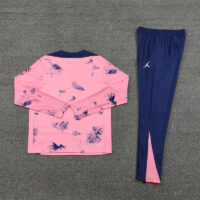 24-25 PS G pink with navy blue half zipper training tracksuit