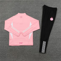 003-21 23-24 Algeria pink with white half zipper sweater tracksuit