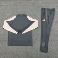 24-25 Real Madrid dark gray with beige half zipper training tracksuit