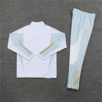 003-22 23-24 Algeria white with gray half zipper sweater tracksuit
