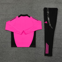 24-25 Real Madrid rose red with black stripe half zipper sweater tracksuit