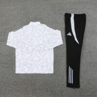 24-25 Real Madrid white with gray half zipper training tracksuit