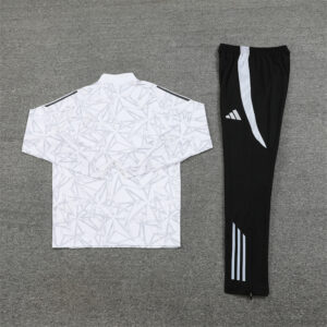 24-25 Real Madrid white with gray half zipper training tracksuit - Image 3