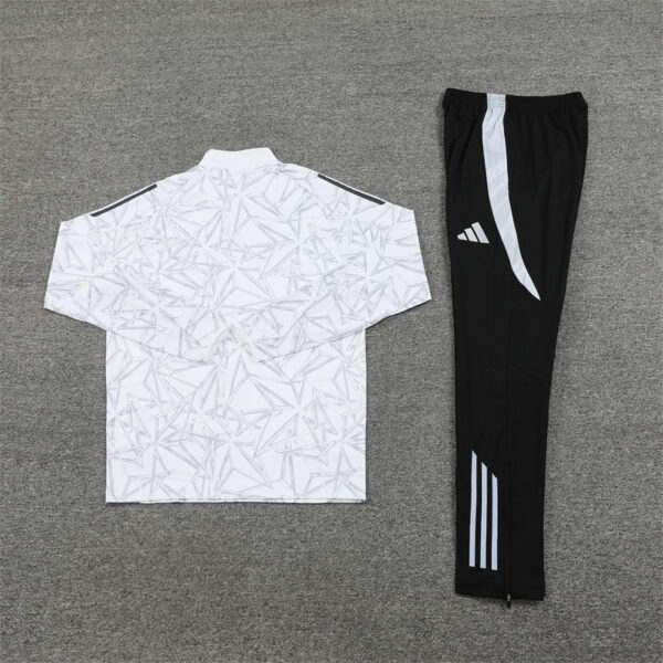 24-25 Real Madrid white with gray half zipper training tracksuit - Image 3