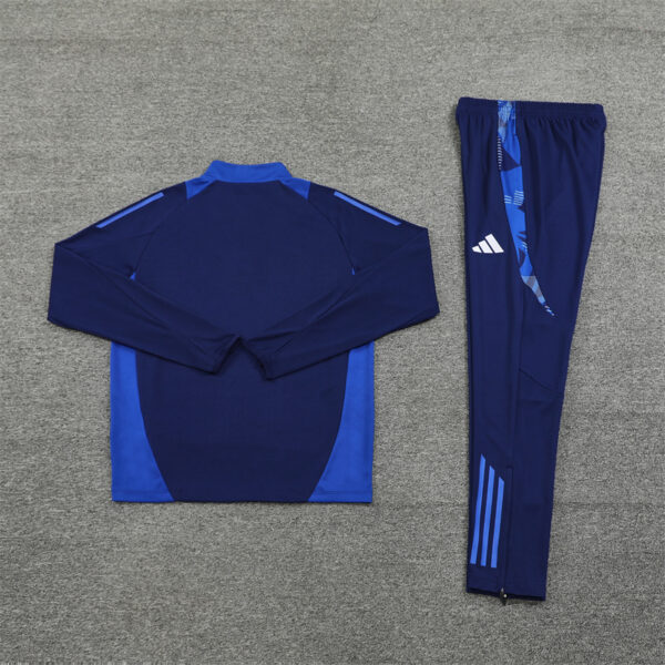 24-25 Riyadh navy blue stripe half zipper sweater tracksuit - Image 3