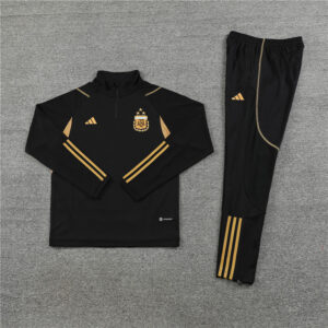 23-24 Argentina black with gold stripe half zipper sweater tracksuit - Image 3