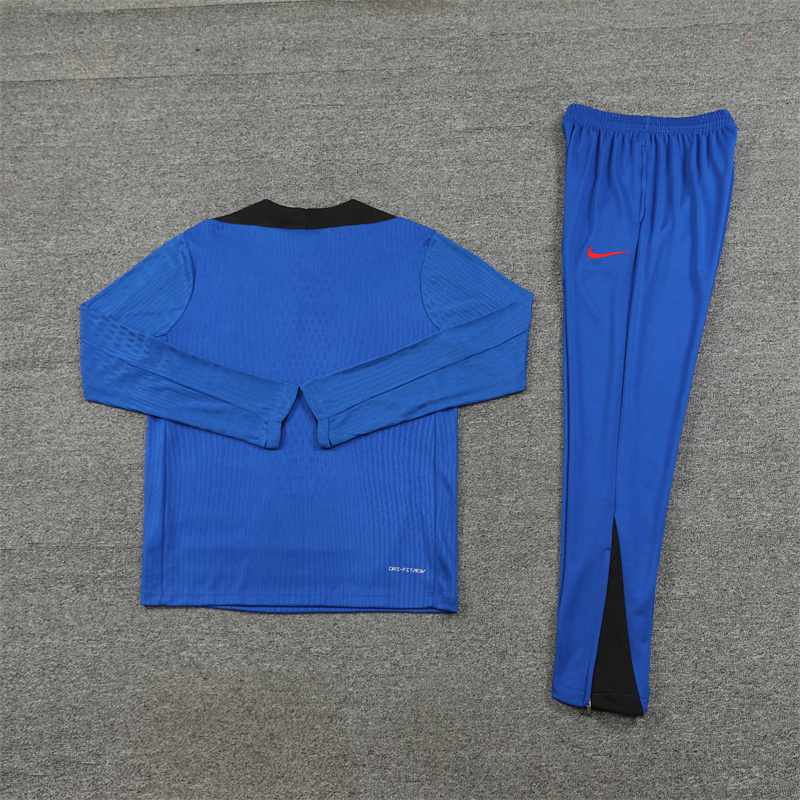 24-25 South Korea color blue with black half zipper training tracksuit