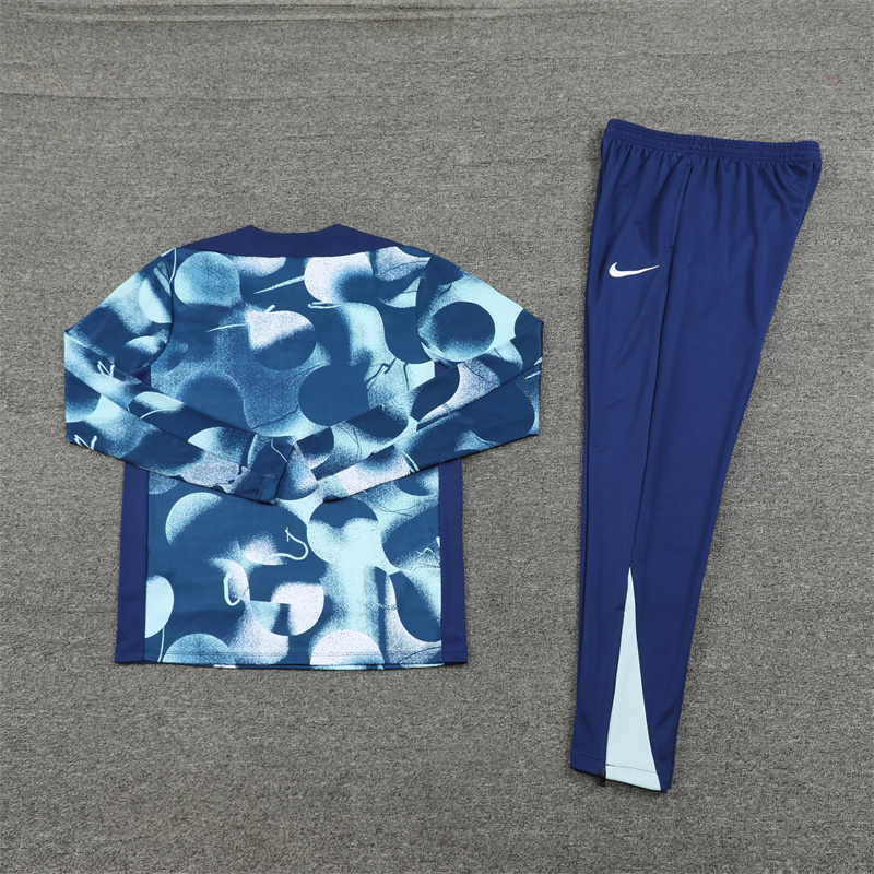 24-25 Tottenham camo blue half zipper training tracksuit