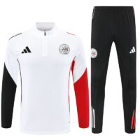25-26 Ajax white with black and red stripe half zipper sweater tracksuit