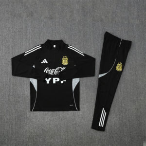 25-26 Argentina black with white stripe half zipper sweater tracksuit - Image 3