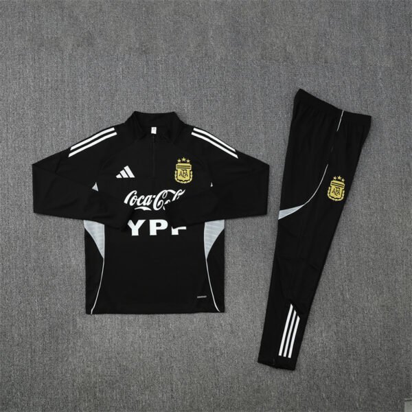 25-26 Argentina black with white stripe half zipper sweater tracksuit - Image 3