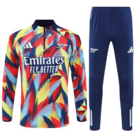 25-26 Arsenal camo yellow with red half zipper sweater tracksuit