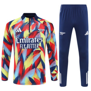 25-26 Arsenal camo yellow with red half zipper sweater tracksuit - Image 3