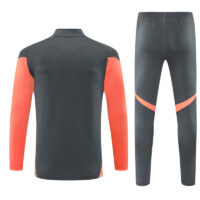 25-26 Bayern dark gray with orange stripe half zipper sweater tracksuit