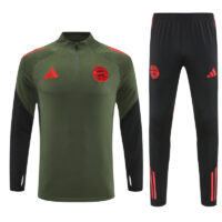 25-26 Bayern green with black half zipper sweater tracksuit