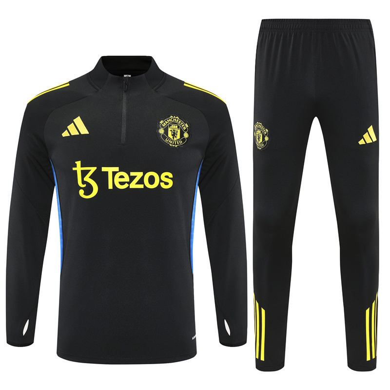 25-26 Manud black with blue half zipper sweater tracksuit