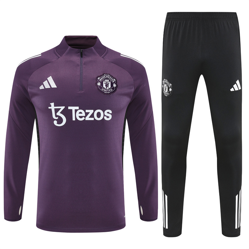 003-248 25-26 Manud purple with black half zipper sweater tracksuit