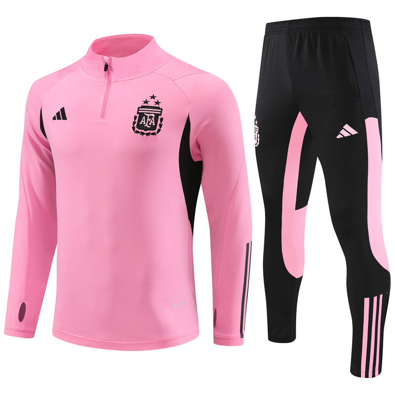 003-25 23-24 Argentina pink half zipper sweater tracksuit