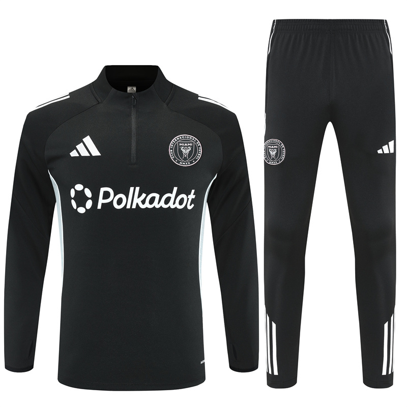 25-26 Miami black half zipper sweater tracksuit