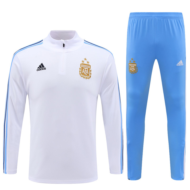 003-26 23-24 Argentina white half zipper training tracksuit
