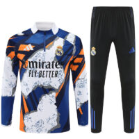 25-26 Real Madrid camo yellow, white and blue half zipper sweater tracksuit