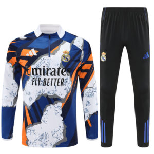 25-26 Real Madrid camo yellow, white and blue half zipper sweater tracksuit - Image 3