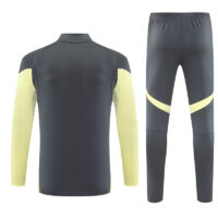 25-26 Real Madrid dark gray with green half zipper sweater tracksuit