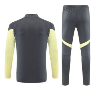 25-26 Real Madrid dark gray with green half zipper sweater tracksuit - Image 3