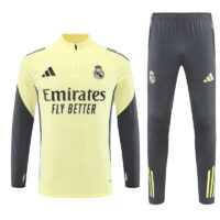25-26 Real Madrid green with dark gray half zipper sweater tracksuit