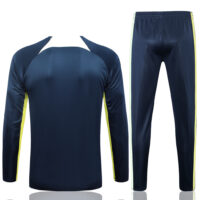 003-268 B645# 23-24 Brazil navy blue with green half zipper training tracksuit