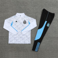 003-27 23-24 Argentina white with gray half zipper training tracksuit