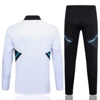 B718# 23-24 Manud white with black half zipper sweater tracksuit