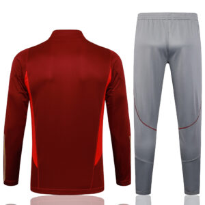 B734# 23-24 Arsenal dark red with gray pants half zipper sweater tracksuit - Image 3