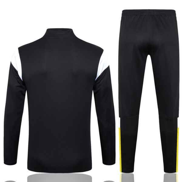 B742# 23-24 Dortmund black with yellow and white half zipper sweater tracksuit - Image 3