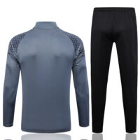 B743# 23-24 Dortmund gray with black pants half zipper sweater tracksuit
