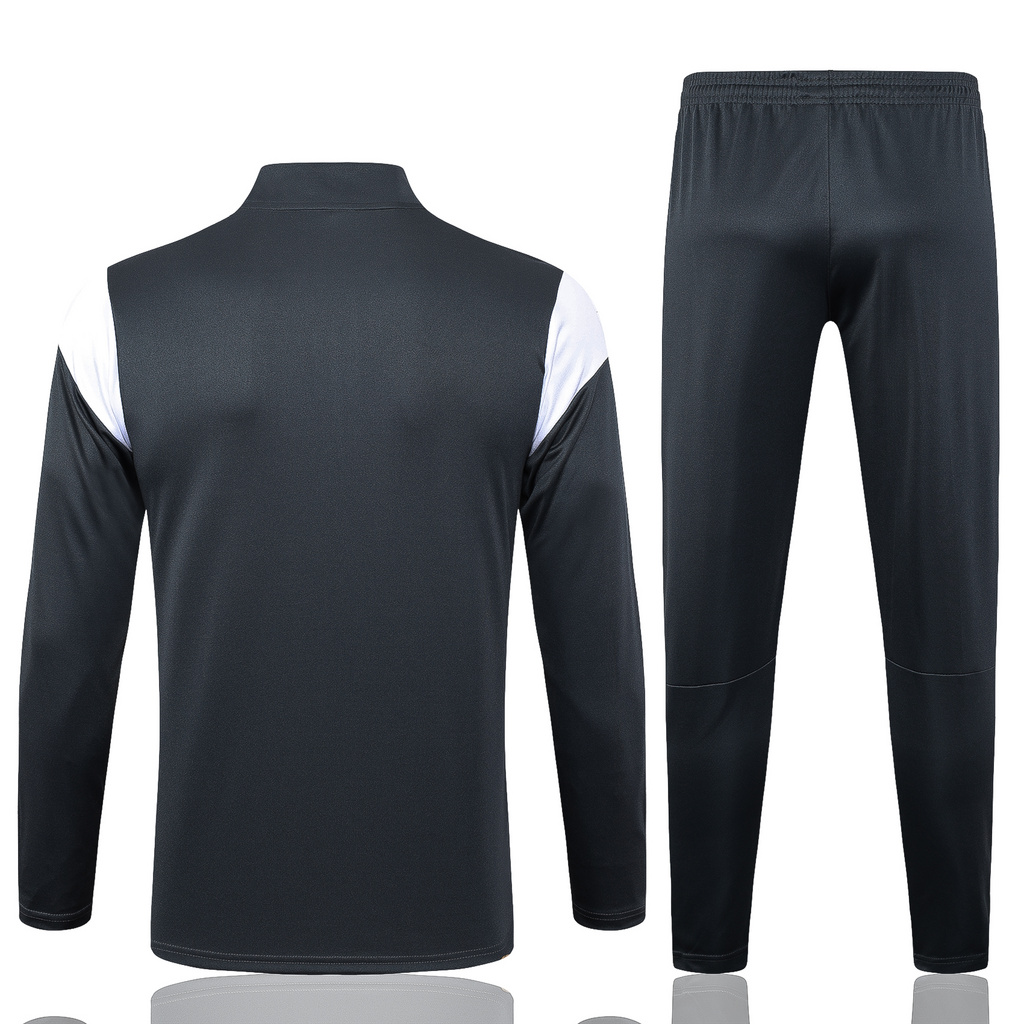 003-277 B747# 23-24 Dortmund dark gray with yellow and white half zipper sweater tracksuit