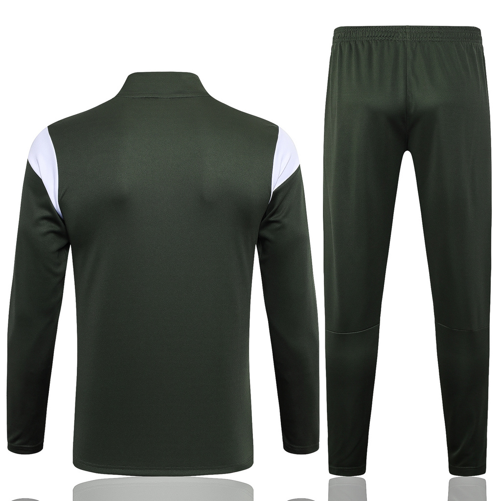 B750# 23-24 Man City dark green half zipper sweater tracksuit