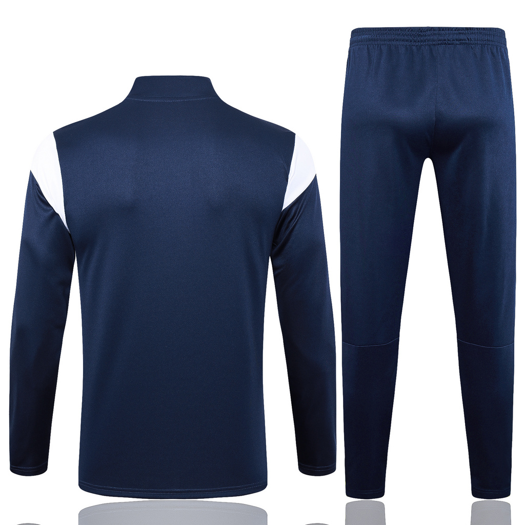 B751# 23-24 Man City navy blue with light blue and white half zipper sweater tracksuit