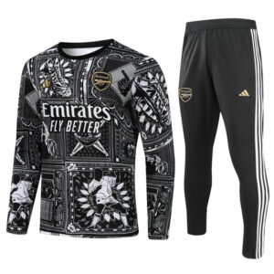 23-24 Arsenal Graffiti version round collar black training sweater tracksuit - Image 3