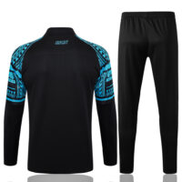 003-283 B757# 23-24 Napoli black with blue half zipper sweater tracksuit