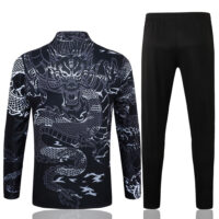 B758# 23-24 Real Madrid black printing half zipper sweater tracksuit